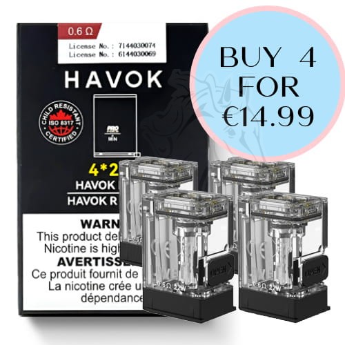 Uwell Havok R Replacement Pods -Buy In Ireland 4 PCS For 14.99