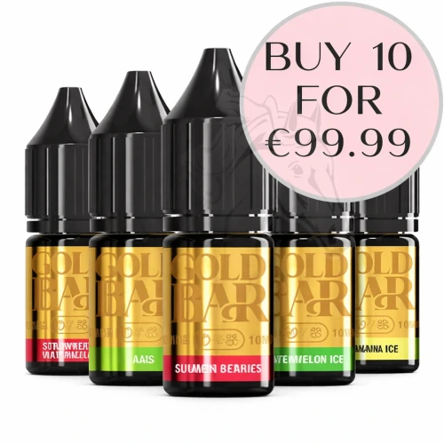 Gold Bar Nic Salts 10 pack – buy 10 for €99.99, 10ml bottles