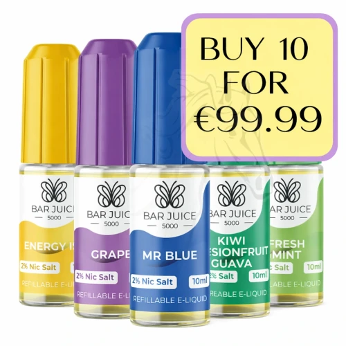 Bar Juice 5000 Nic Salts 10 pack – buy 10 for €99.99