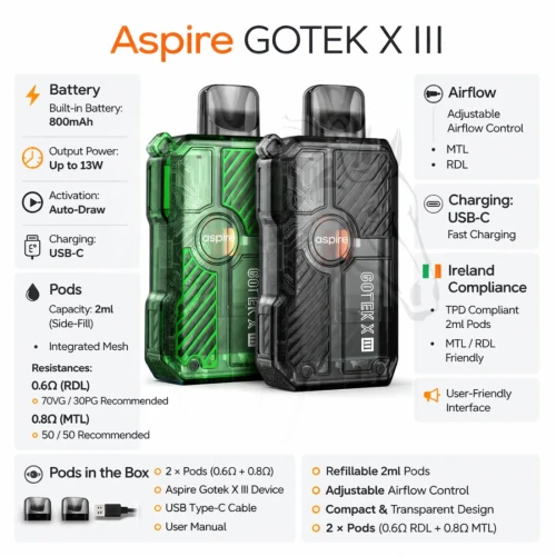 Aspire Gotek X III Kit 1200mAh Pod