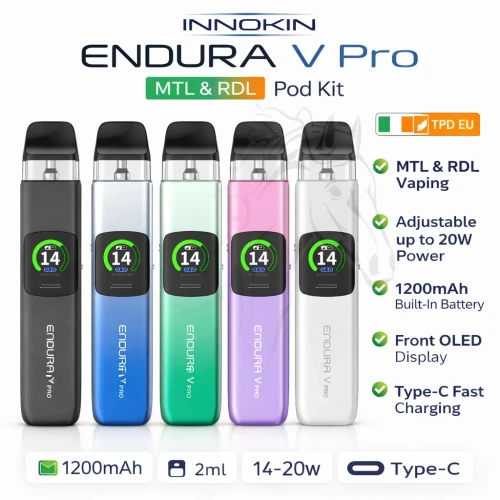 Innokin Endura V Pro pod kit Ireland OLED screen vape 1200mAh 2ml
