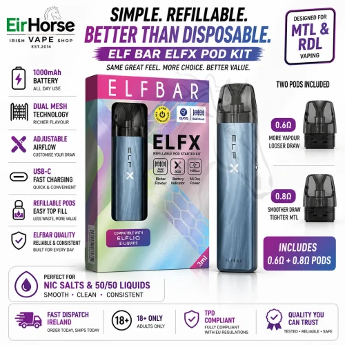 nikotingehalt elfbar 600 ELFX by ELFBAR: The Industry's First Dual Mesh Refillable Pod Kit main image 1