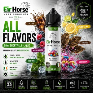Shortfill E Liquid Eirhorse 50ml All Flavors