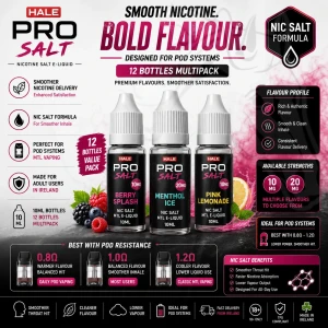 Hale PRO Nic Salt E-Liquid 12 Bottles