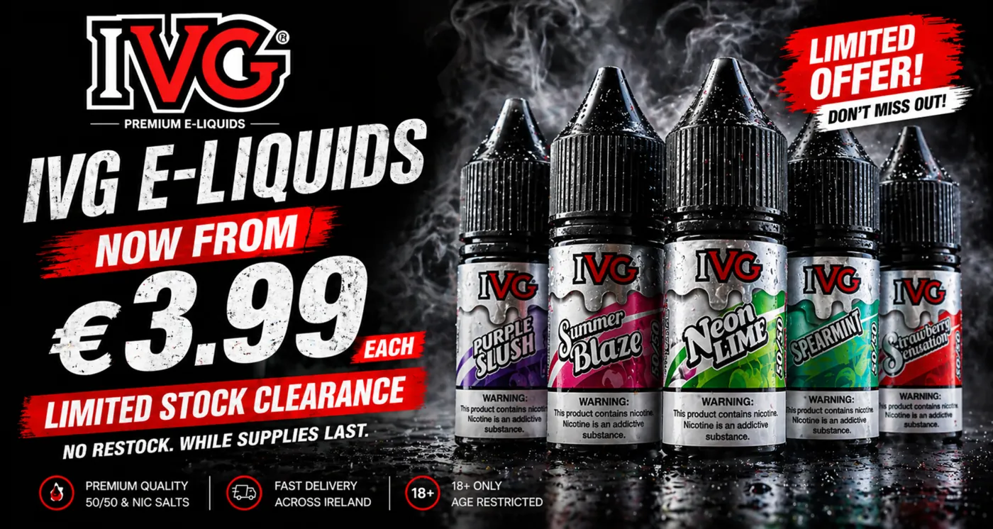 IVG E-Liquids Total Sale Ireland – limited stock clearance at Eirhorse