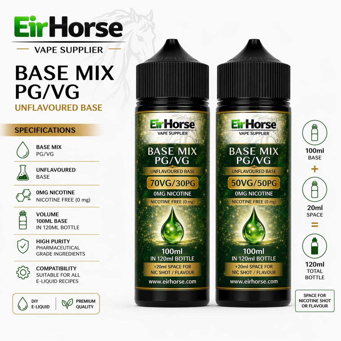 Eirhorse PG/VG Base 100ml