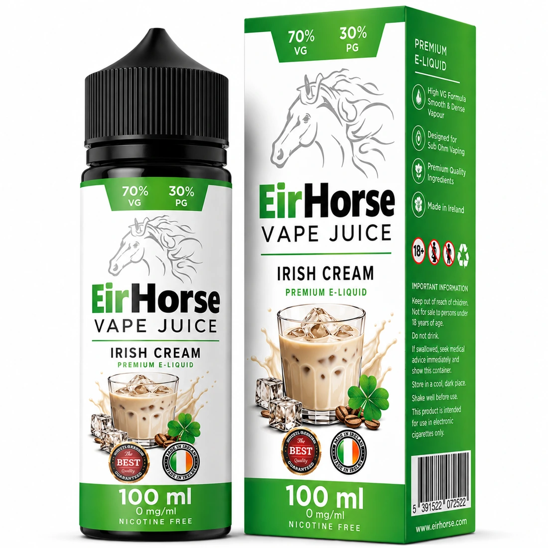 Irish Cream Vape Juice 100ml | Vape Shop Ireland