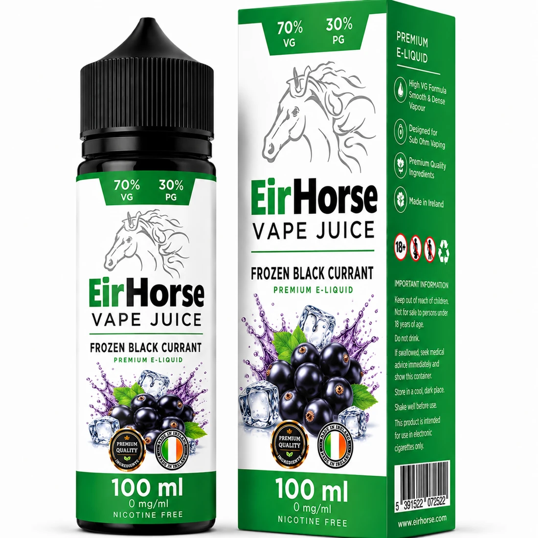 Frozen Blackcurrant 100ml Shortfill | EirHorse Vape Ireland