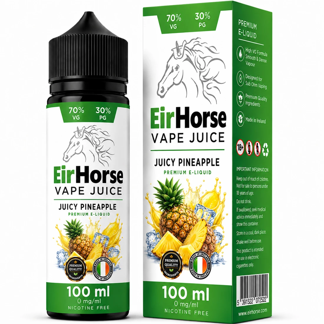 Pineapple 100ml Shortfill E-Liquid | EirHorse Vape Ireland Pineapple 100ml Shortfill E-Liquid | EirHorse Vape Ireland